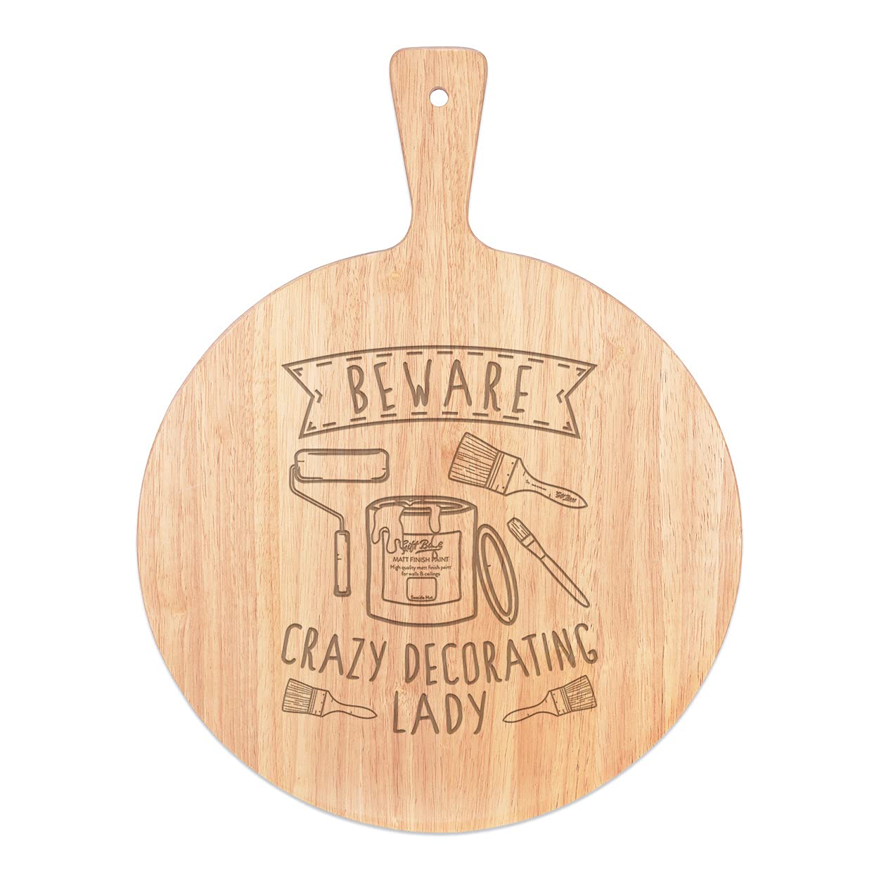 Plateau de Service Bois Rond 45x34cm pour Servir les Pizzas sans Brûlure