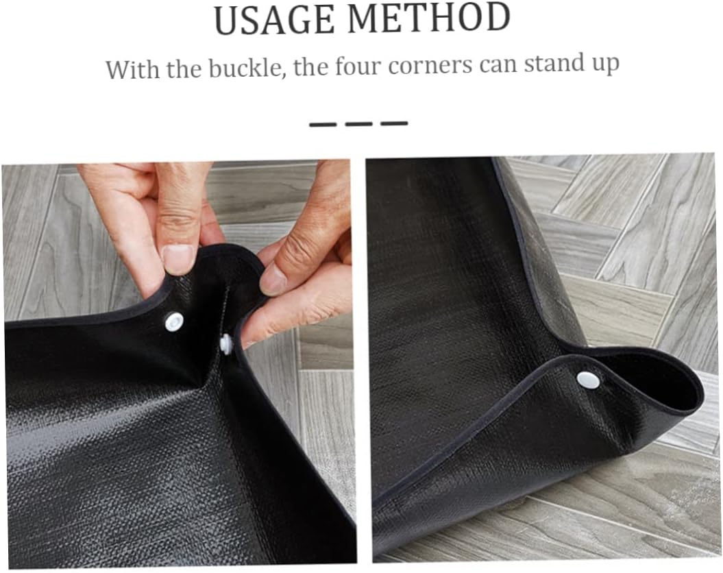 Plant Repotting Mat Plant Repotting Tray Foldable Gardening Planting Mat Soil Mat for Indoor Plant M 100 * 100cm Black, Plant Containers image 2