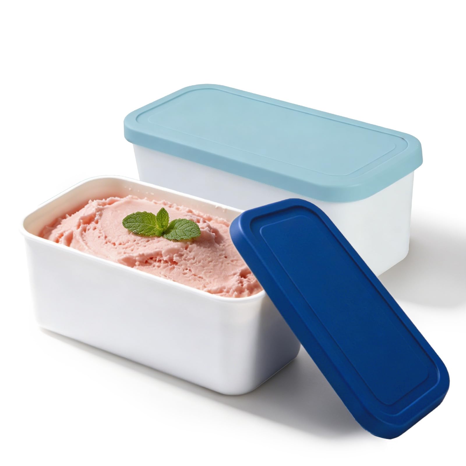 Récipient à glace 2l réutilisable pour sorbets maison lors de vos repas en famille