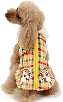 Amazon 犬 服 冬 ペットパラダイス らくらく背中開き ディズニー チップとデール チェック 背開き ベスト ｄｓｓ ペットパラダイス シャツ パーカー 通販