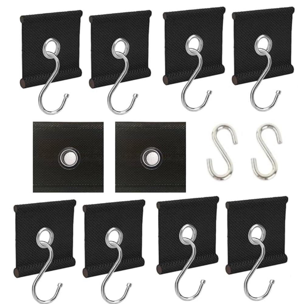TOKSEO Pack Of 10 Piping Eyelets For 5/6 Mm, 7/8 Mm Piping Rail Accessories, RV Awning Piping Awning Hooks, Piping Strips Hooks For Motorhome, Caravan (Black - View #2