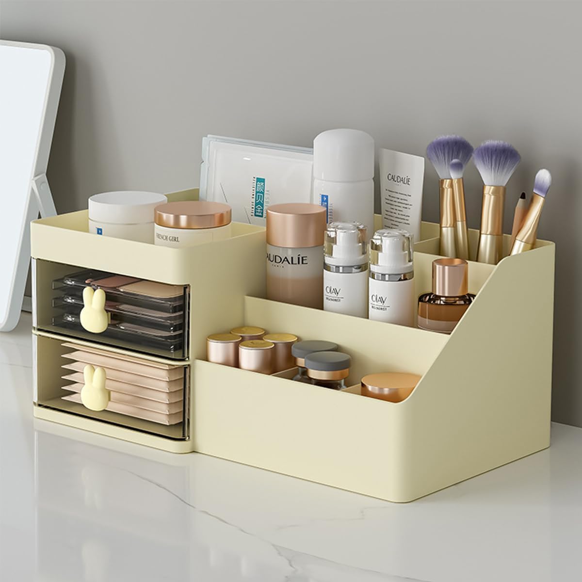 House of Quirk Polypropylene, Polystyrene 2 Drawer Cosmetics Makeup Organizer For Vanity Bathroom, Clear Drawer Cosmetic S... - Review, Price and Buying Guide