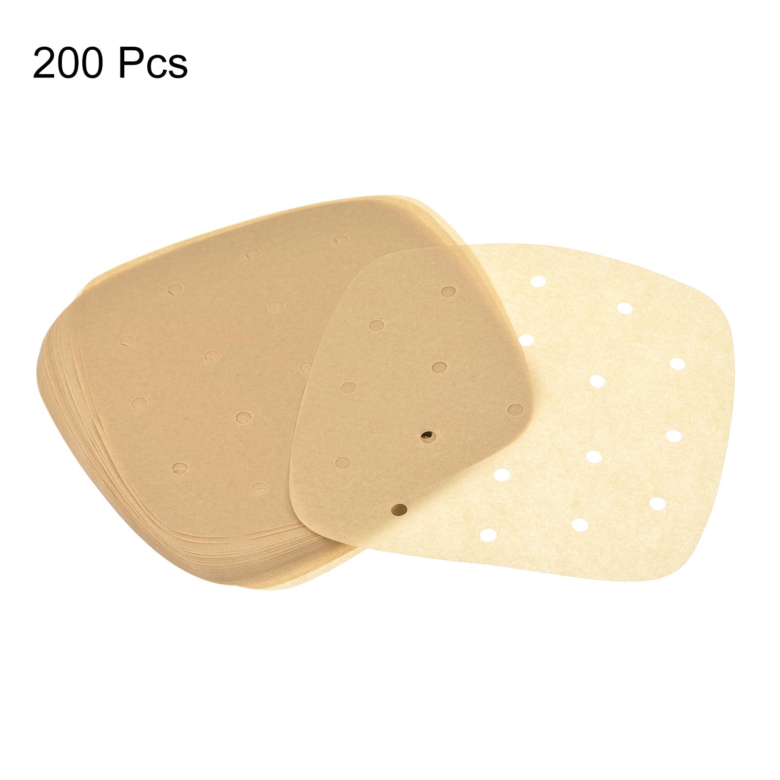 uxcell 200pcs Air Fryer Parchment Paper, 6.5 Inch Square Air Fryer Liner, Non-Stick Steamer Liners for Oven Microwave - Image 3
