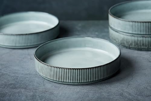 Miniatura 8 de Famiware Star - Juego de vajilla con platos y cuencos, servicio para 4 (16 piezas), platos de cocina de cerámica, color azul ahumado