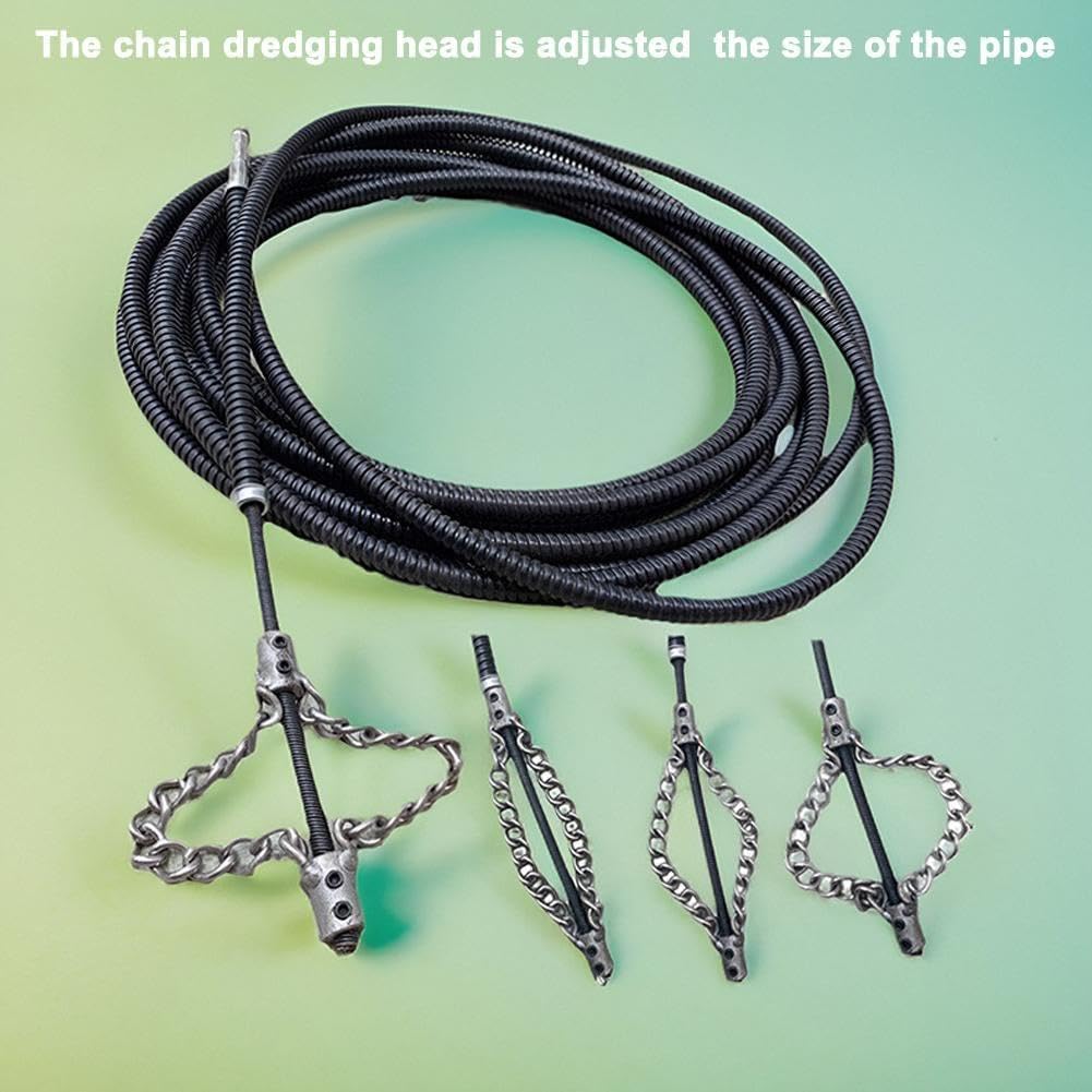 Machine de nettoyage de canalisations à perceuse électrique 1-5 mètres avec extension, siphon de plomberie, extracteur de tuyau d’égout, outils à ressort, déboucheur de chaudière, forage efficace en