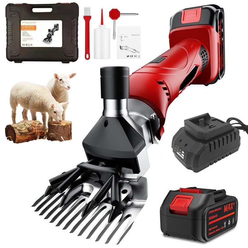 Generico 500W Cordless Shears, 6-Peed Clip di toelettatura Professionale con Batteria Ricaricabile per i betucce, la Lama Regolabile Heavy Duty Animale Trimmer Silenzioso