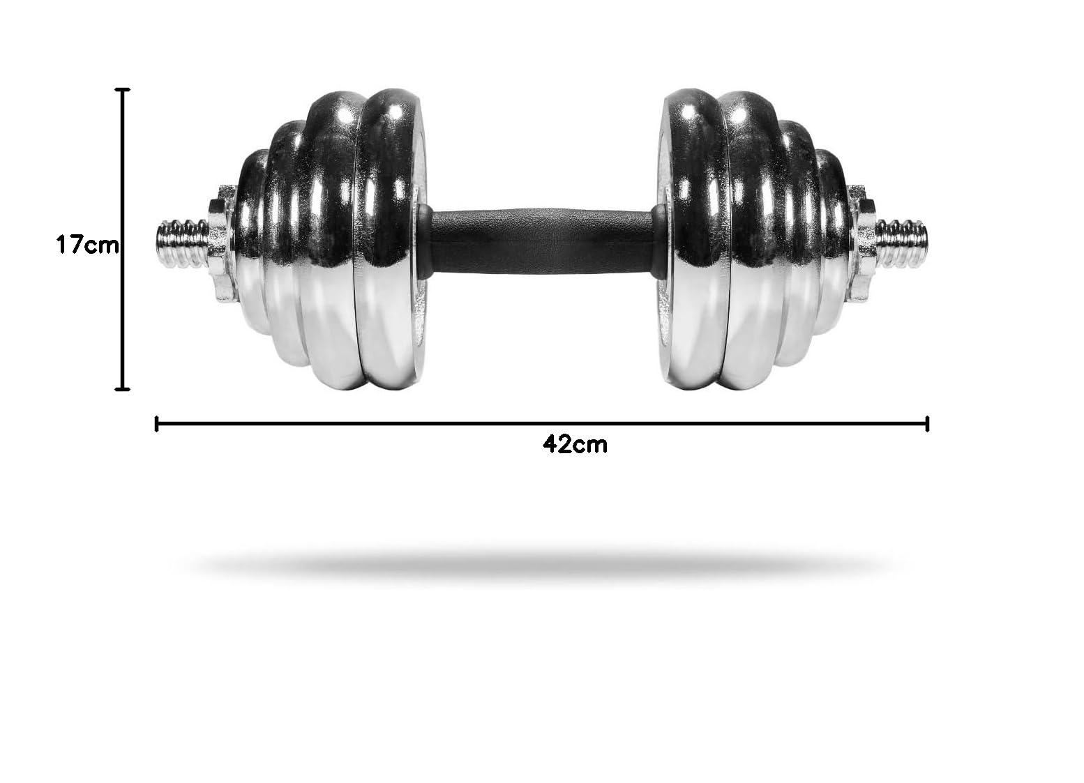 GymBeam Set Manubri 30 kg, Manubri Palestra Regolabili in Ghisa Resistente con 16 Piastre Peso, Ideale per Allenamenti di Forza, Pesi Palestra per Aumentare Massa Muscolare, Adatto a Tutti Livelli
