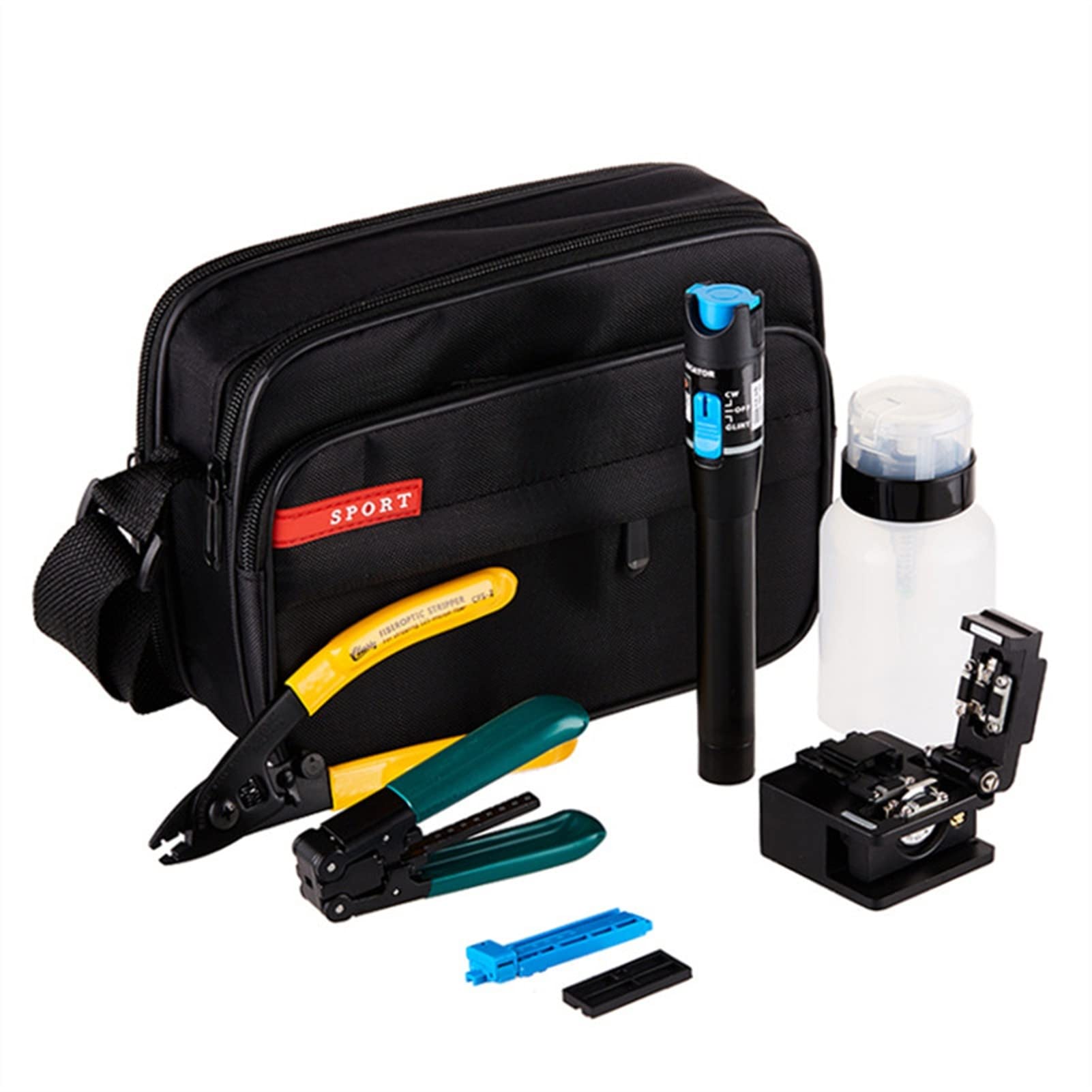 LNHHG Fiber Cleaver, Hot Melt 8 In 1 Fiber Optic FTTH Tool Kit With Cleaver And 1MW Visual Fault Locator