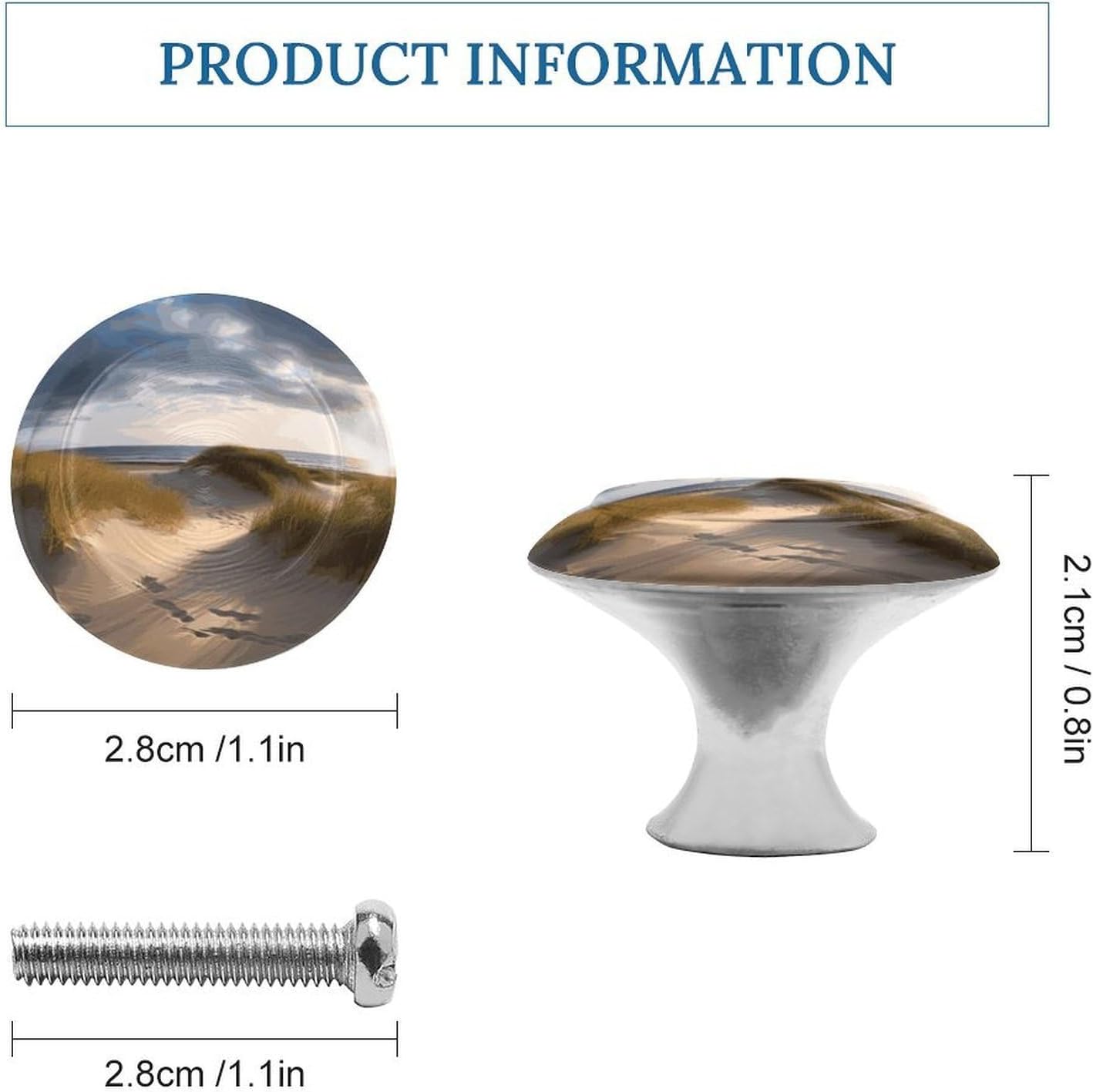 Cabinet Handles Round Drawer Pulls Beach Dunes Dresser Knobs for Cabinets and Drawers Handle Kitchen Cabinet Pulls for Bathroom Cupboard Drawers Cabinet Pulls for Kitchen Door