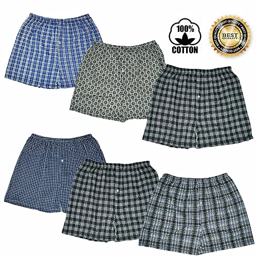 Goyoma 6 Pack For Mens Boxer Shorts Briefs Underwear Trunk Plaid Size S-2Xl (As1, Alpha, M, Regular, Regular, 6 Pack Mix) #TOP6