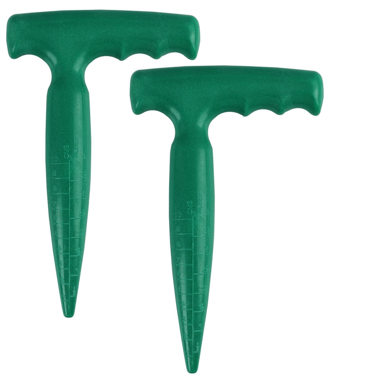 Plantoir à Bulbes avec Échelle de Profondeur Intégrée, Outil Ergonomique pour Plantation Précise de Bulbes, Légumes, Fleurs, Design Robuste pour Jardinage facile et Efficace, Vert