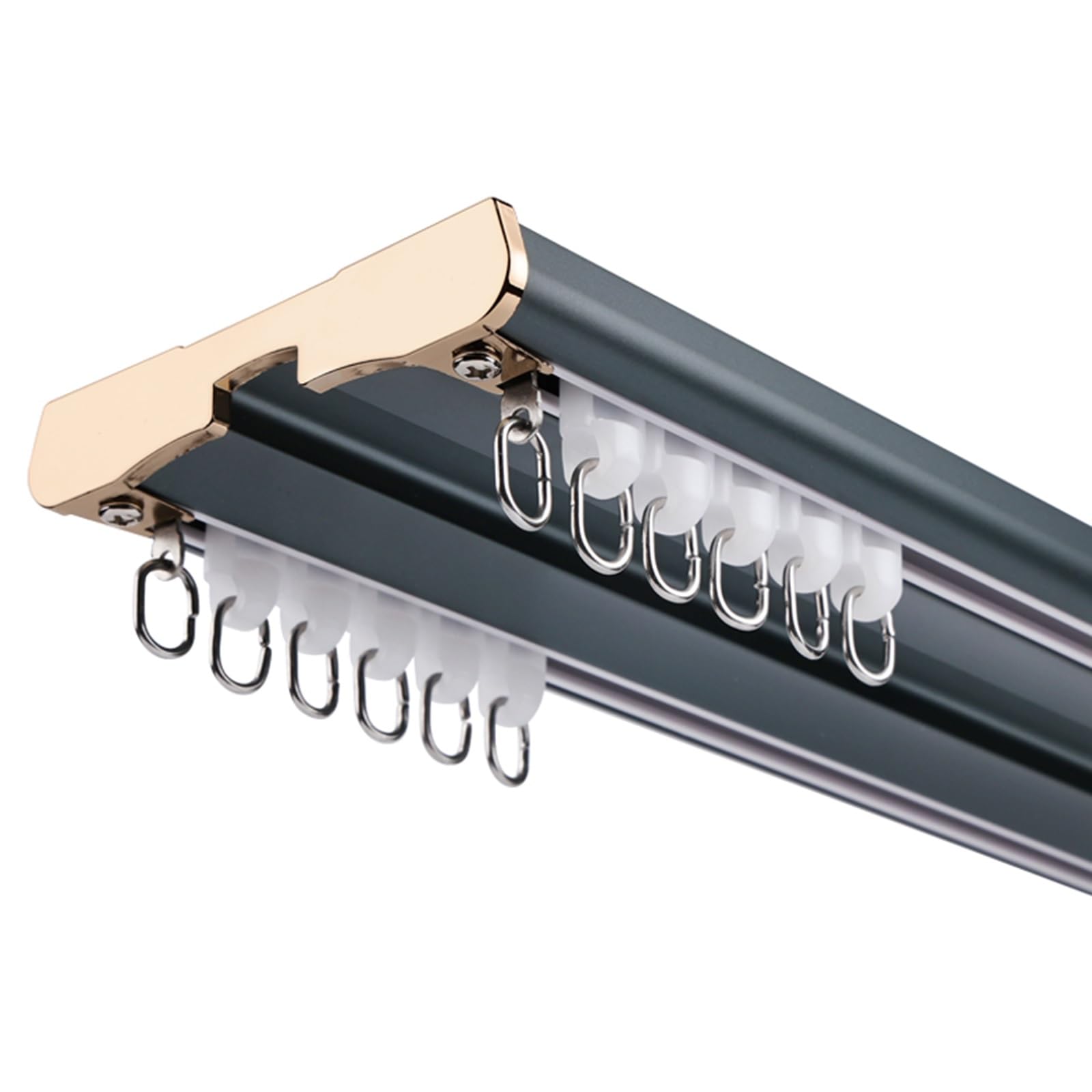 Rail de rideau pliable et silencieux double pour cloison de salon