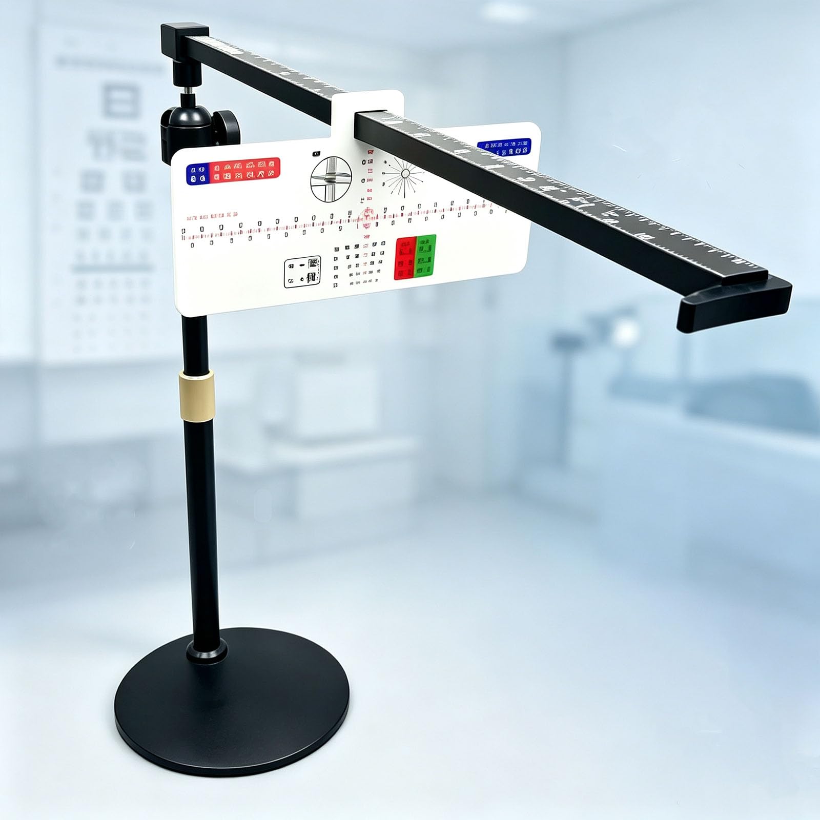 Sehtestlineal, Optometrisches Testinstrument Mit 10 Testkarten, Hochauflösender Feindruck, Höhen- Und Winkelverstellbar, Einfache Montage, Zur Nahsehprüfung