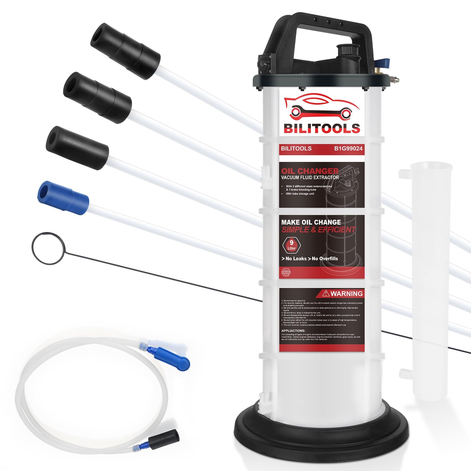 BILITOOLS Pompe de Vidange Pneumatique 9 L, Extracteur d'Huile Moteur