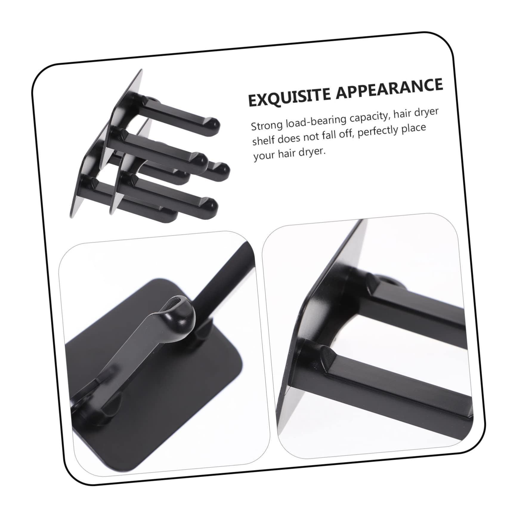 CALLARON 3pezzi Supporto Per Asciugacapelli Adesivo Foratura Asciugacapelli Parete Organizer Per Strumenti Toeletta Ripiano Chiavi e Accessori Per