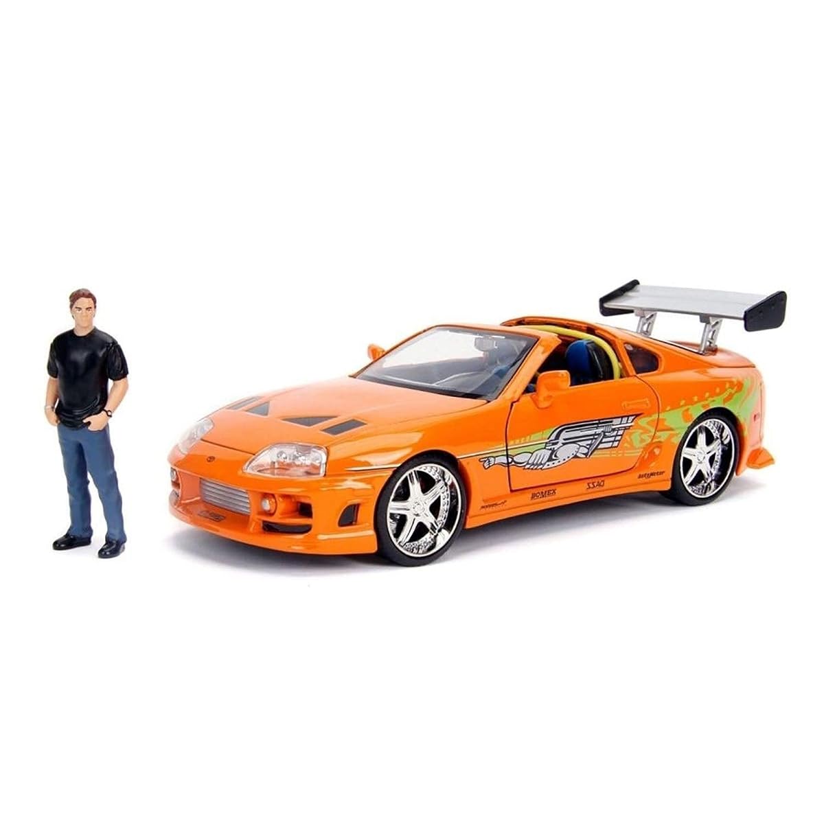 JADA Toys Fast & Furious Brian & Toyota Supra, 1: 24 Scale Orange Die-Cast Car