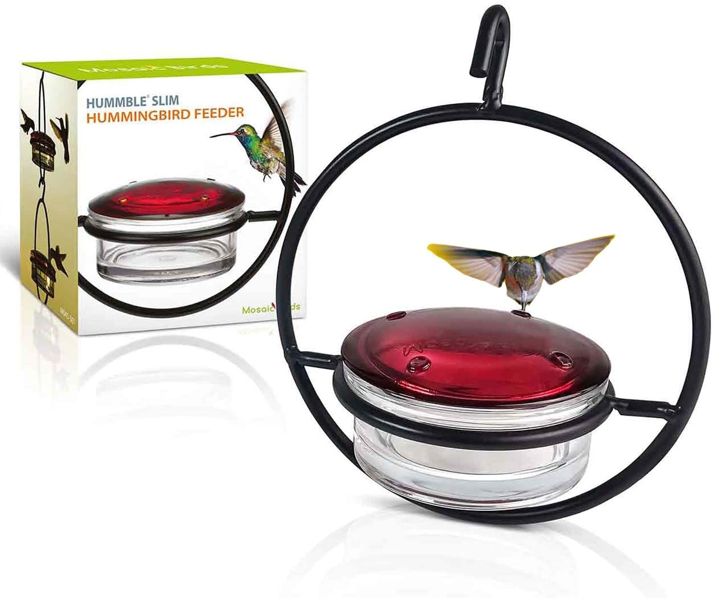 Mosaic Birds Hummble Slim Hummingbird Feeder, M045-301, 3.4 Ounce Capacity, Clear, 1 Piece