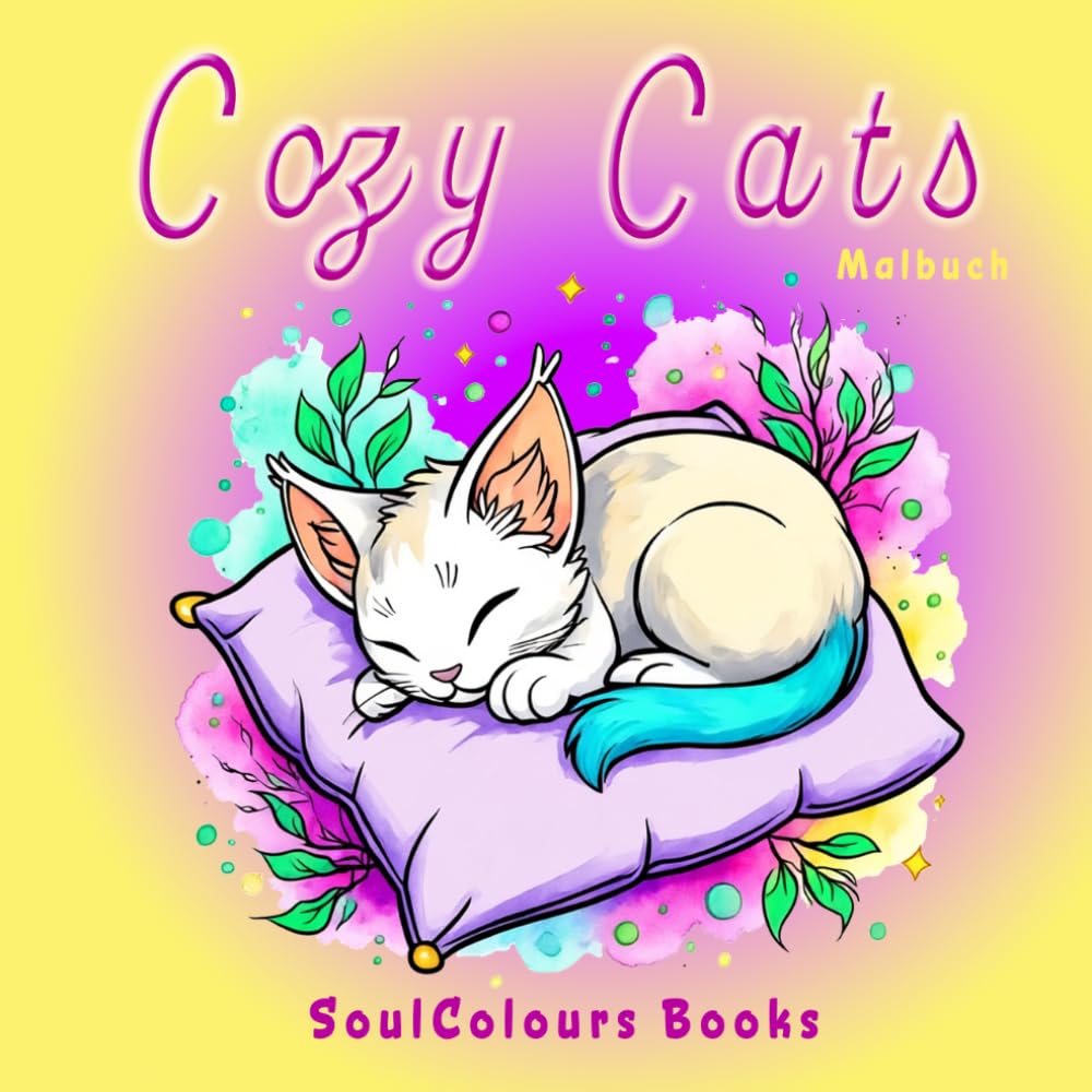 Cozy Cats - Katzen Malbuch: 50 einfache und niedliche Motive für Erwachsene, Jugendliche und Kinder zum Ausmalen (Cozyverse)