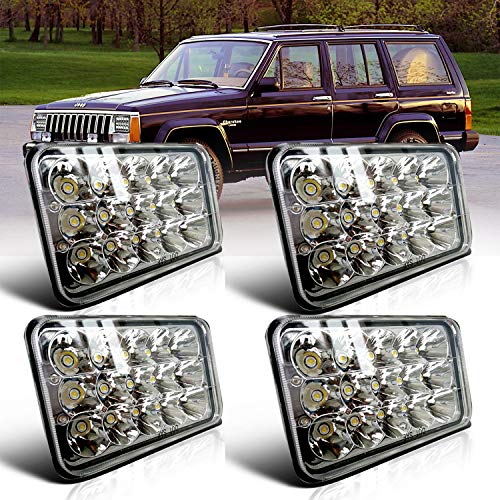 Spead-Vmall (4pcs) Dot approved 4x6 inch LED Headlights Rectangular Replacement H4651 H4652 H4656 H4666 H6545 For Peterbil Kenworth Freightinger Probe Oldsmobile Cutlass Oldsmobile Cutlass Kenworth