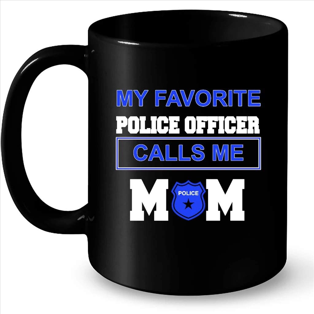 My Favorite Police Officer Calls Me Mom B - Full-Wrap Coffee Black Mug