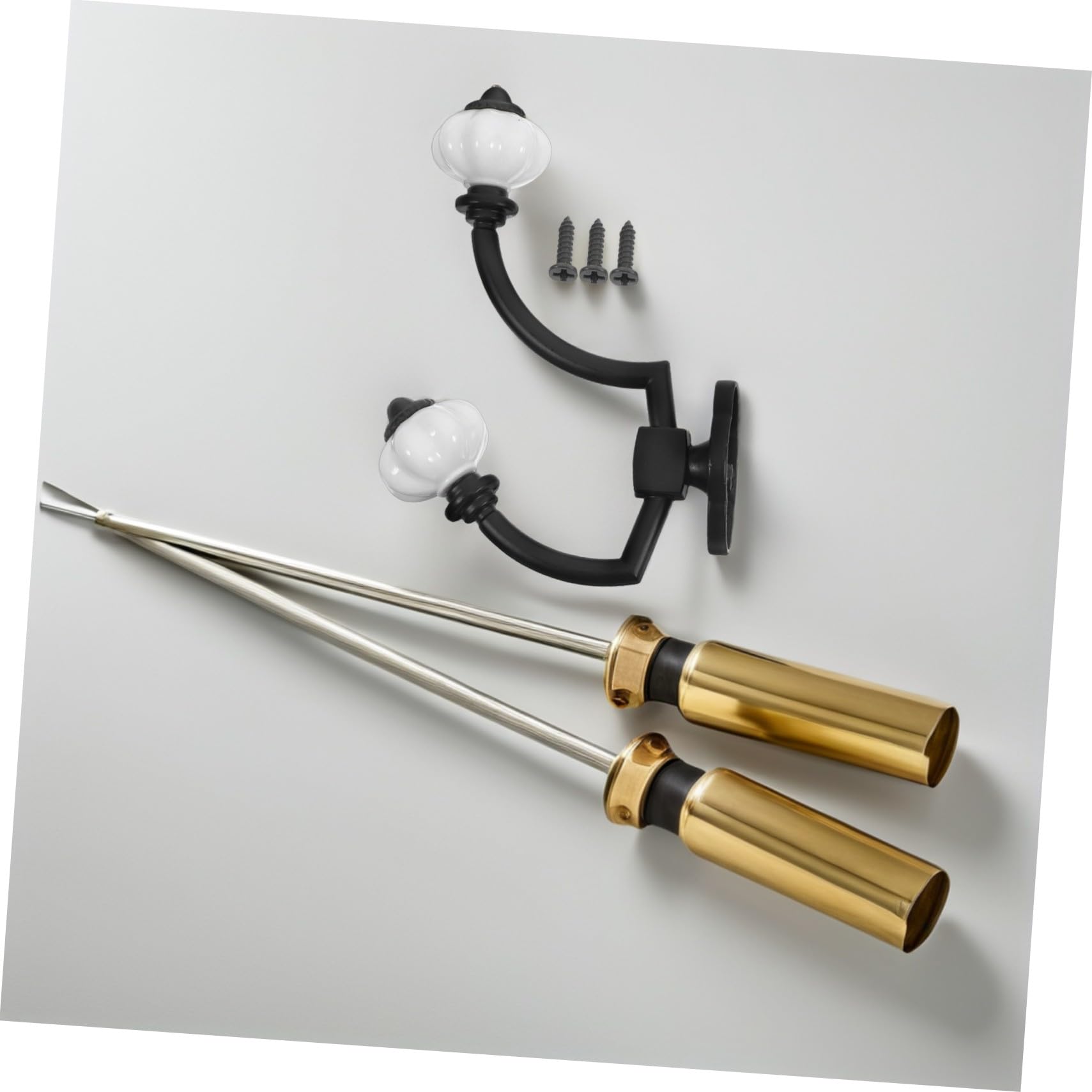 Gancho de Pared Retro de Doble Punta 5 Piezas Aleación de Zinc Negro | Llave y Toalla, Entrada y Dormitorio, Estructura de Doble Cabezal, Resistente al Desgaste
