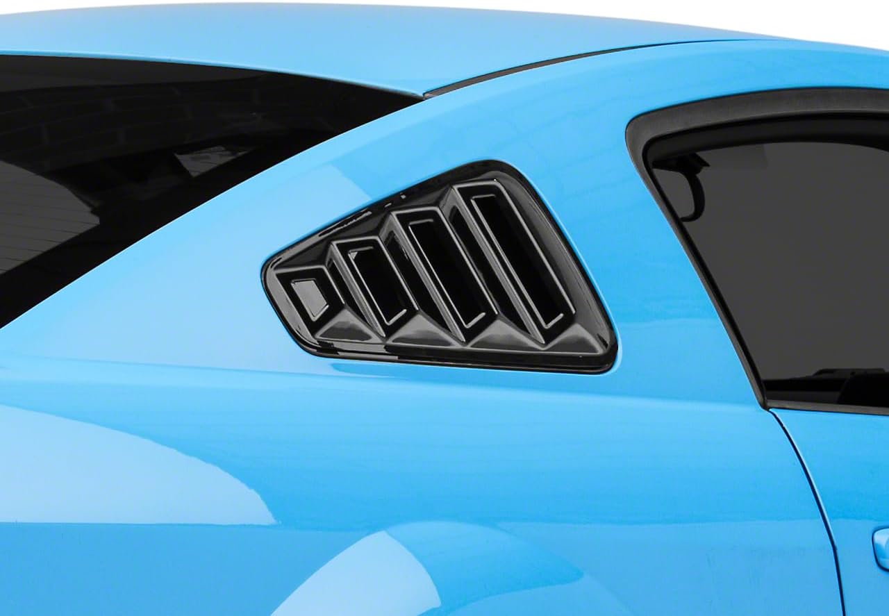 Quarter Window Louver in Gloss Black Fits Ford Mustang Coupe 2005-2009