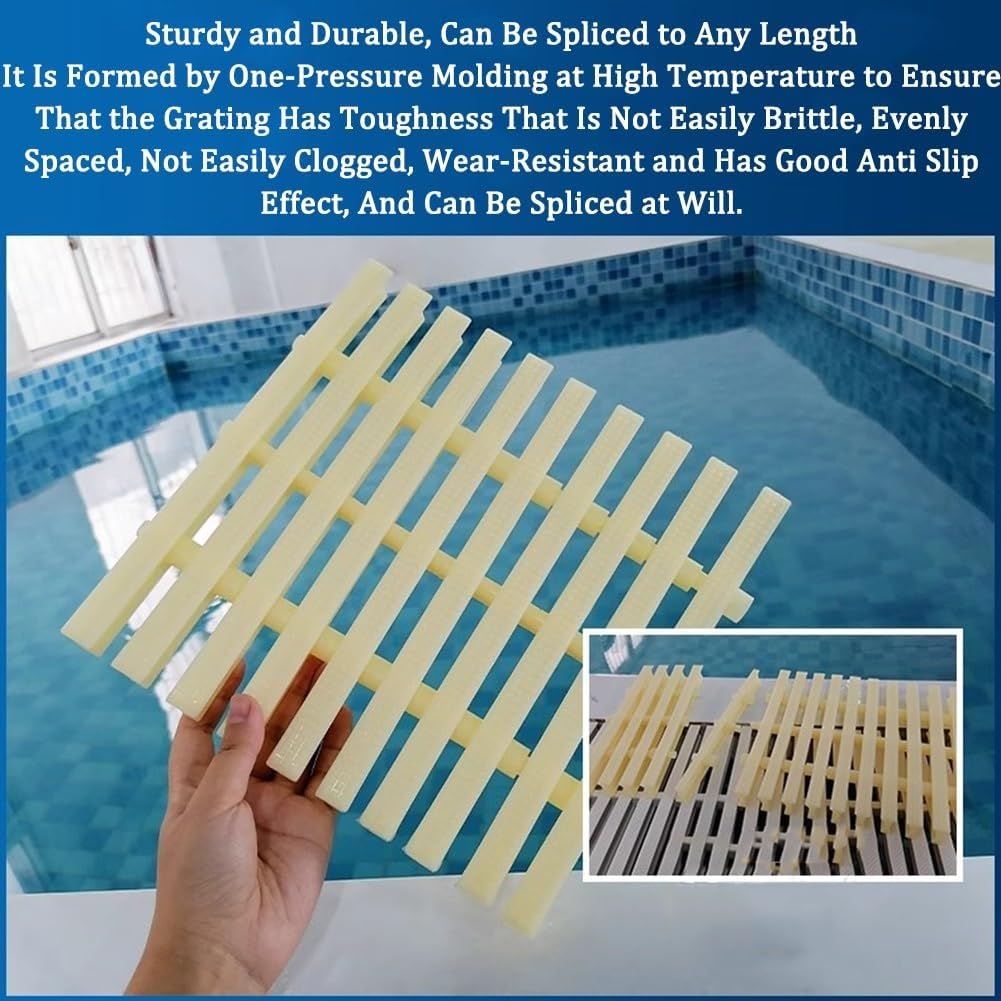 ABS スイミングプールオーバーフローグレート、取り付け可能なシャワー排水フィルターカバー、下水排水グレート、地上スイミングプールと スイミングプール排水オーバーフローグレーティング、浴室排水グレーティング下水グレーティング、スプライスシャワー排水溝ガード ... スイミングプール排水オーバーフローグレーティング、地上プールと歩道バルコニーシャワー用の排水グレーティングカバー(30x100CM/