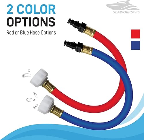 Miniatura 5 de Seaworks Kit adaptador de manguera de descarga para Yamaha Waverunner Jet Ski PWC, rojo