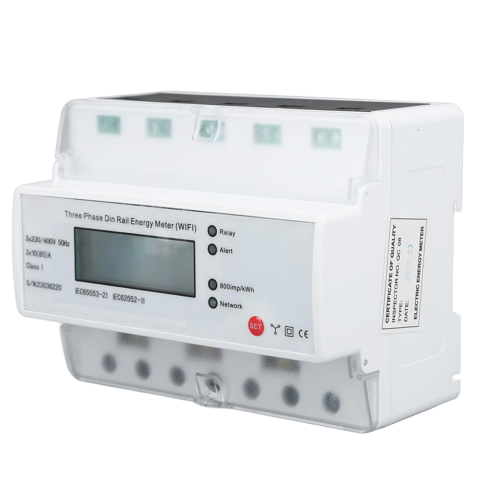 Inteligentny Licznik Energii Elektrycznej ABS 3-fazowy Inteligentny Licznik Energii 10A do 80A Wielofunkcyjny Monitoring Typu Szynowego 4G dla Aplikacji Zarządzanie energią w Domu i