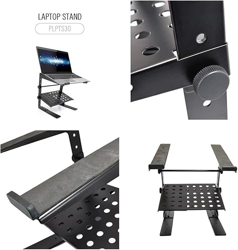 Miniatura 2 de Pyle PLPTS30 - Soporte portátil ajustable para laptop, monitor de mesa de pie de 6.3 a 10.9 pulgadas o escritorio de computadora, estación de