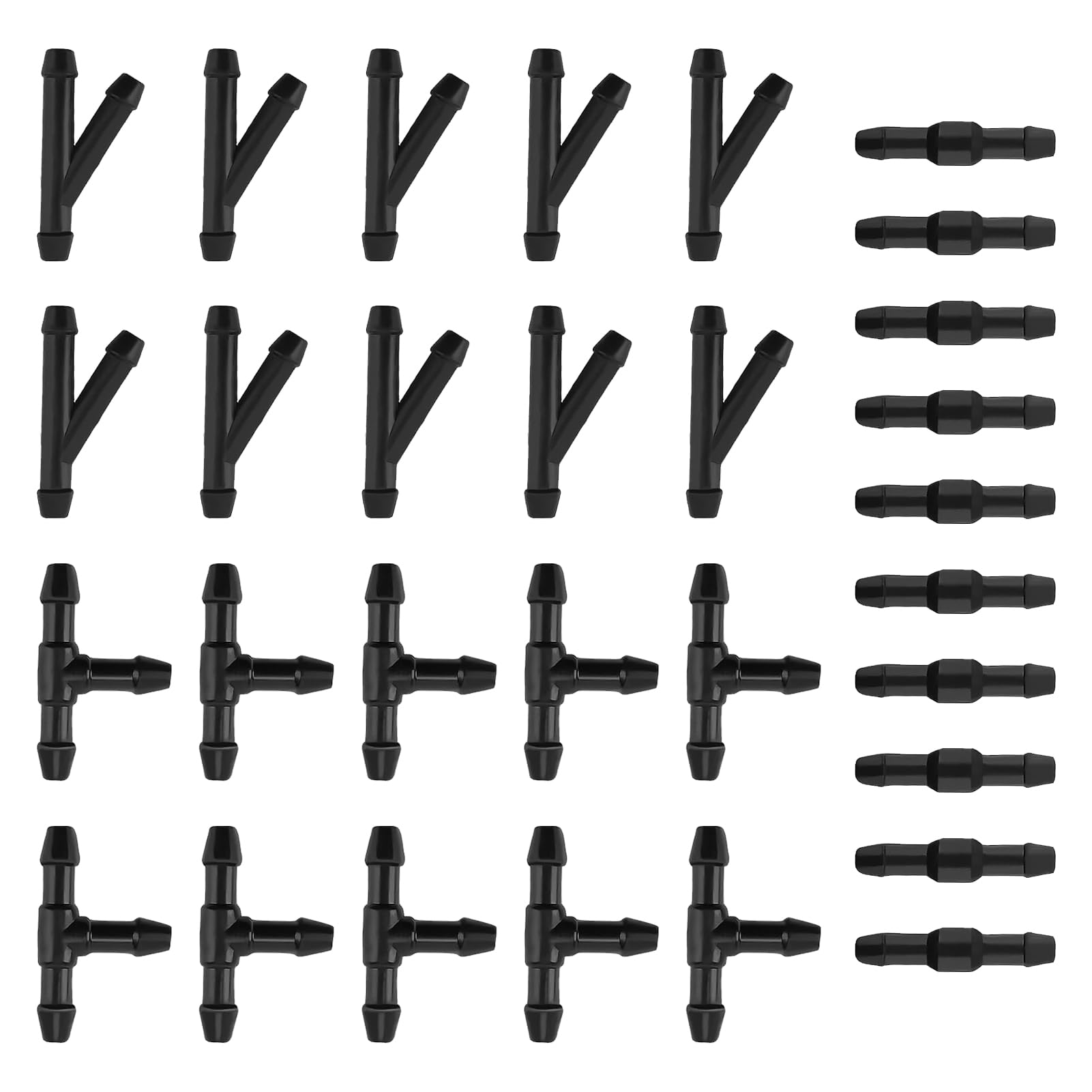 30 Pezzi Connettori Tubo Lavavetri Universali 4mm, Raccordi Tergicristalli Auto, Kit Riparazione Lavacristalli con Raccordi Dritti a T a Y, Compatibili con Ugelli Parabrezza Auto Sistema di Lavaggio