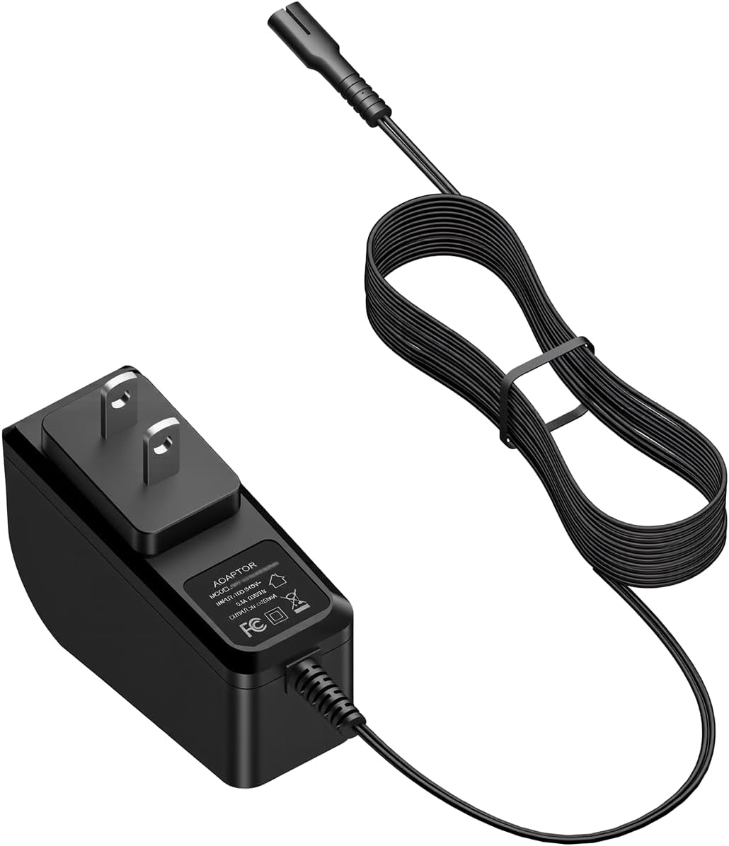 Charger for LABIGO Electric Spin Scrubber – 9V Adapter, Compatible with LABIGO Floor Scrubber LA1 Pro Model KS-2619, Replacement 2-pin Power Cable for Voweek VWS211 Replacement Adapter Power Cord 6Ft