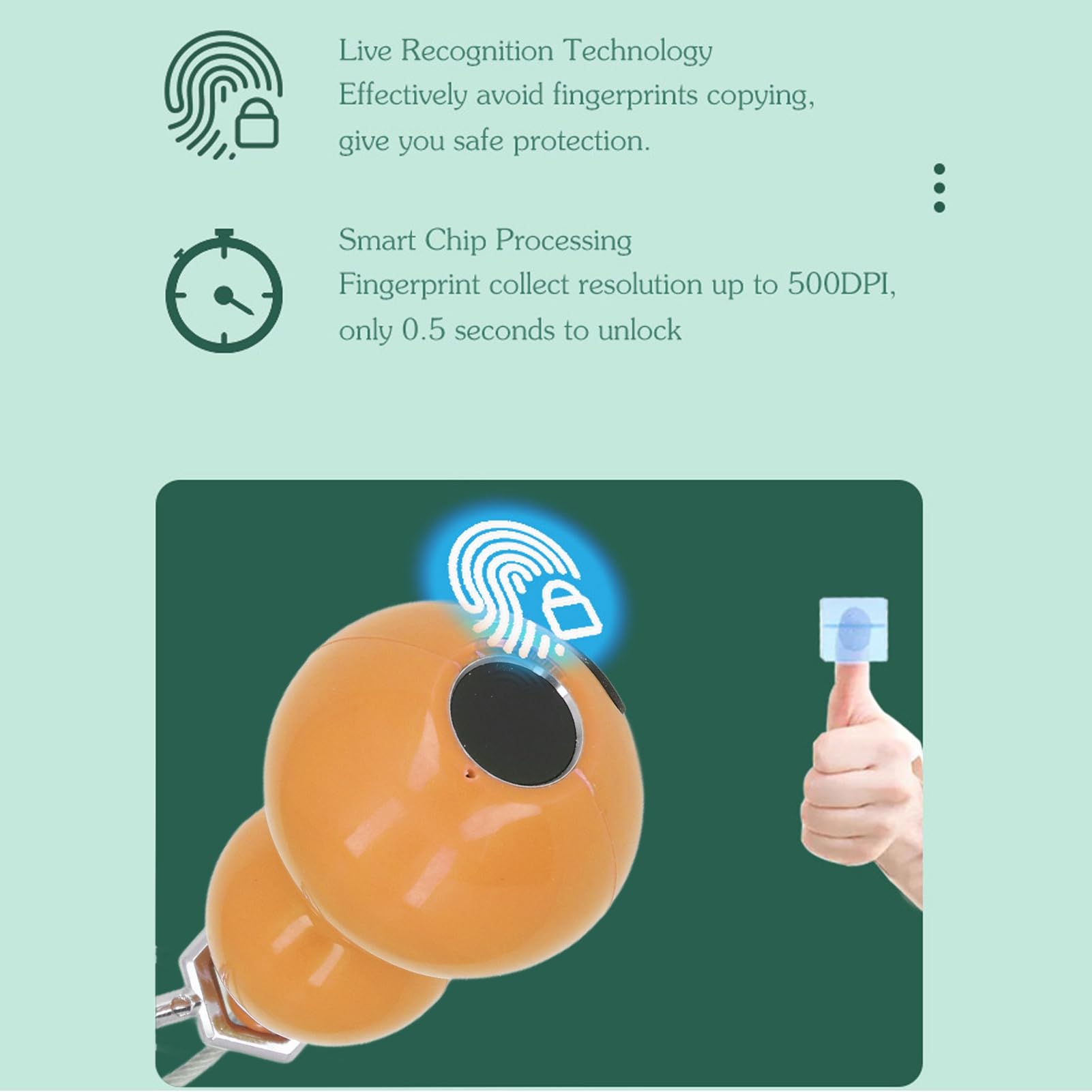 Candado Inteligente con Huella Dactilar, Cerradura de Huella Dactilar para Gabinete Recargable por USB a Prueba de Agua, Cerradura de Huella Dactilar Sin Llave de Metal (S)