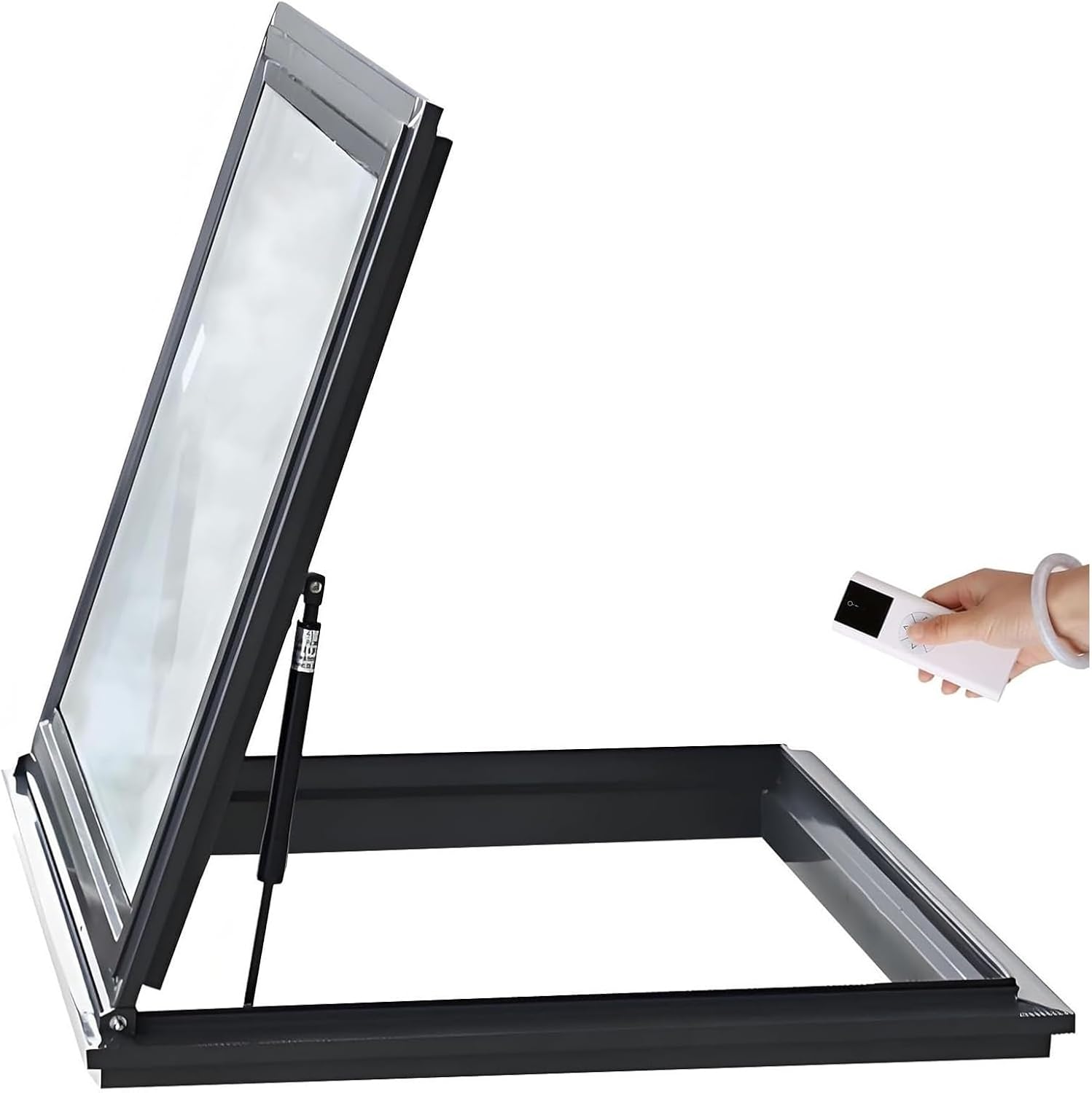 MXL&LJB Electric Roof Skylight for Home – Custom Aluminum Alloy Double-Glazed Window with Remote Control, Easy Installation for Attic, Sunroom, Roof, Basement(95x70cm)