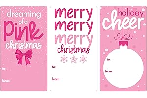 Elite Pink Christmas Gift Tags