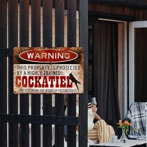 Miniatura 6 de Funny Signs Metal Tin Poster 8x12inch Cockatiel Warning Sign Wall Art Decoration Painting For Home Yard Sign Outdoor Lawn Garden Office Decor
