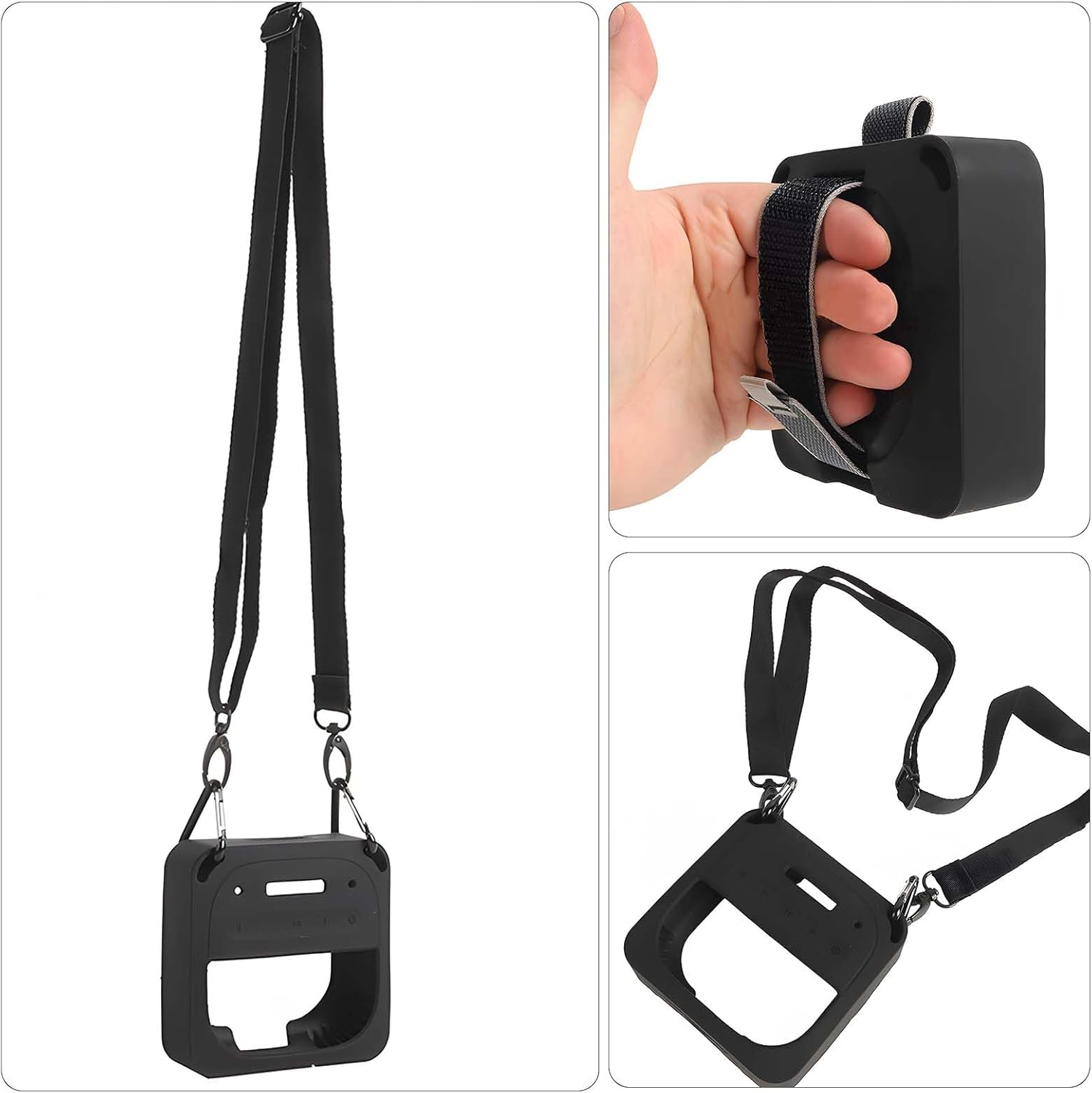 Silicone Case Sleeve for Bose SoundLink Micro 2 - Full Protective, Shockproof, Portable Speaker Cover with Lanyard and Carabiner for Outdoor Activities (Blue) - Image 2