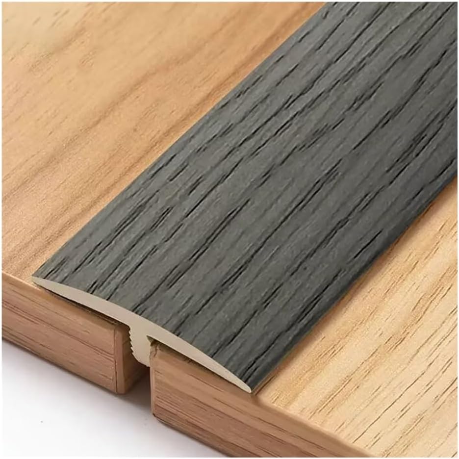 35-59" Wood Grain Design PVC Floor Transition Strip, 1.5" Wide Floor Covering Strips Wood to Tile for Kitchen Bedroom Balcony(K32,Length 90cm/35in)
