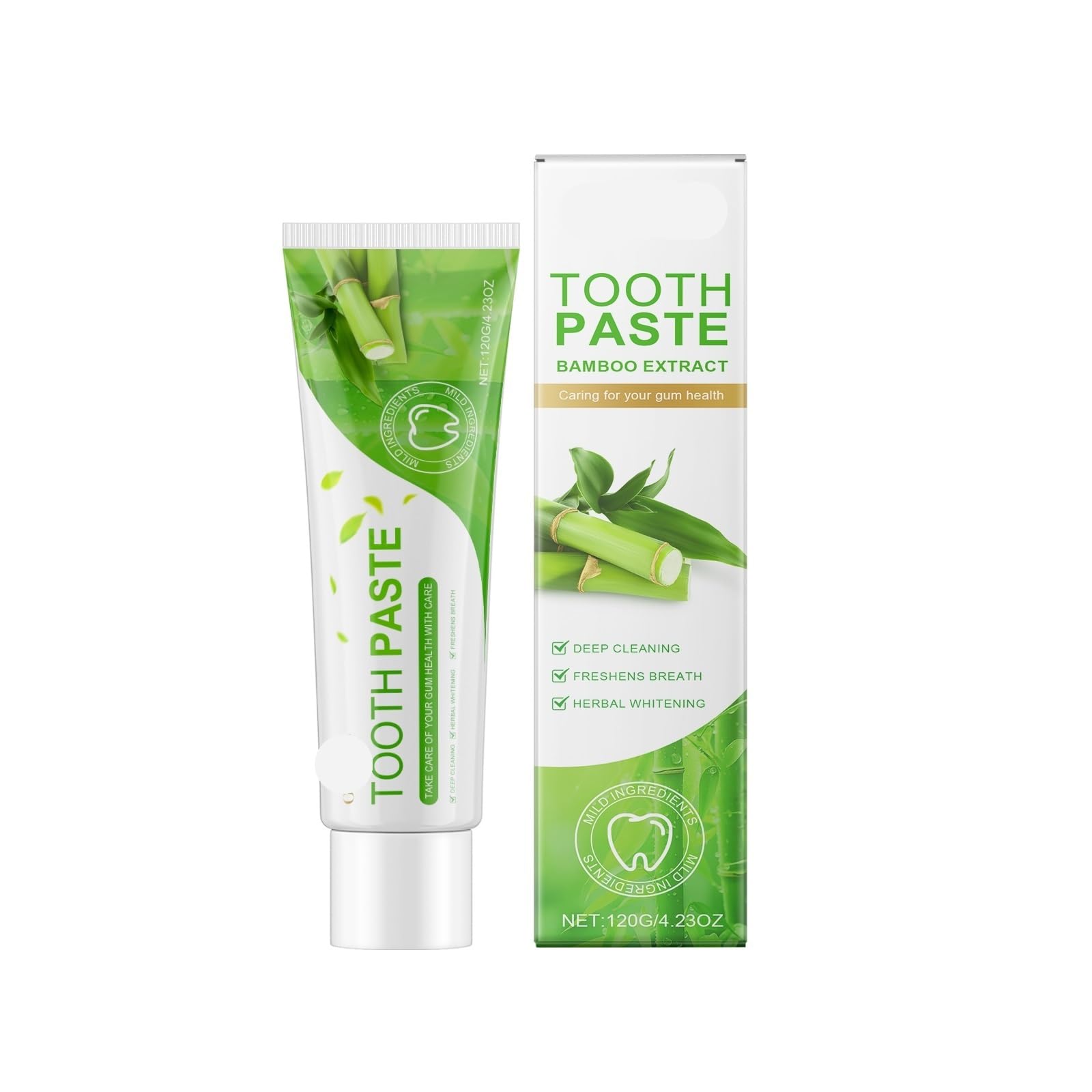 Dentifrice blanchissant au bambou pour le nettoyage en douceur de l'émail lot de 3