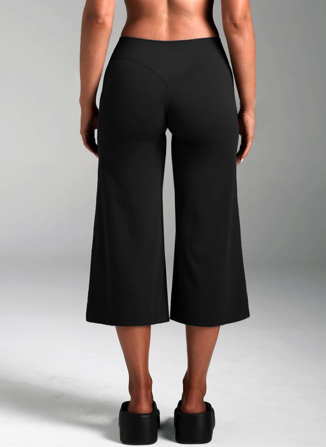 OZICERD Straight Wide Leg Capris Pants for Women Pilates Yoga Pants Workout Gym Flared Leggings Mid Rise Casual Bottoms