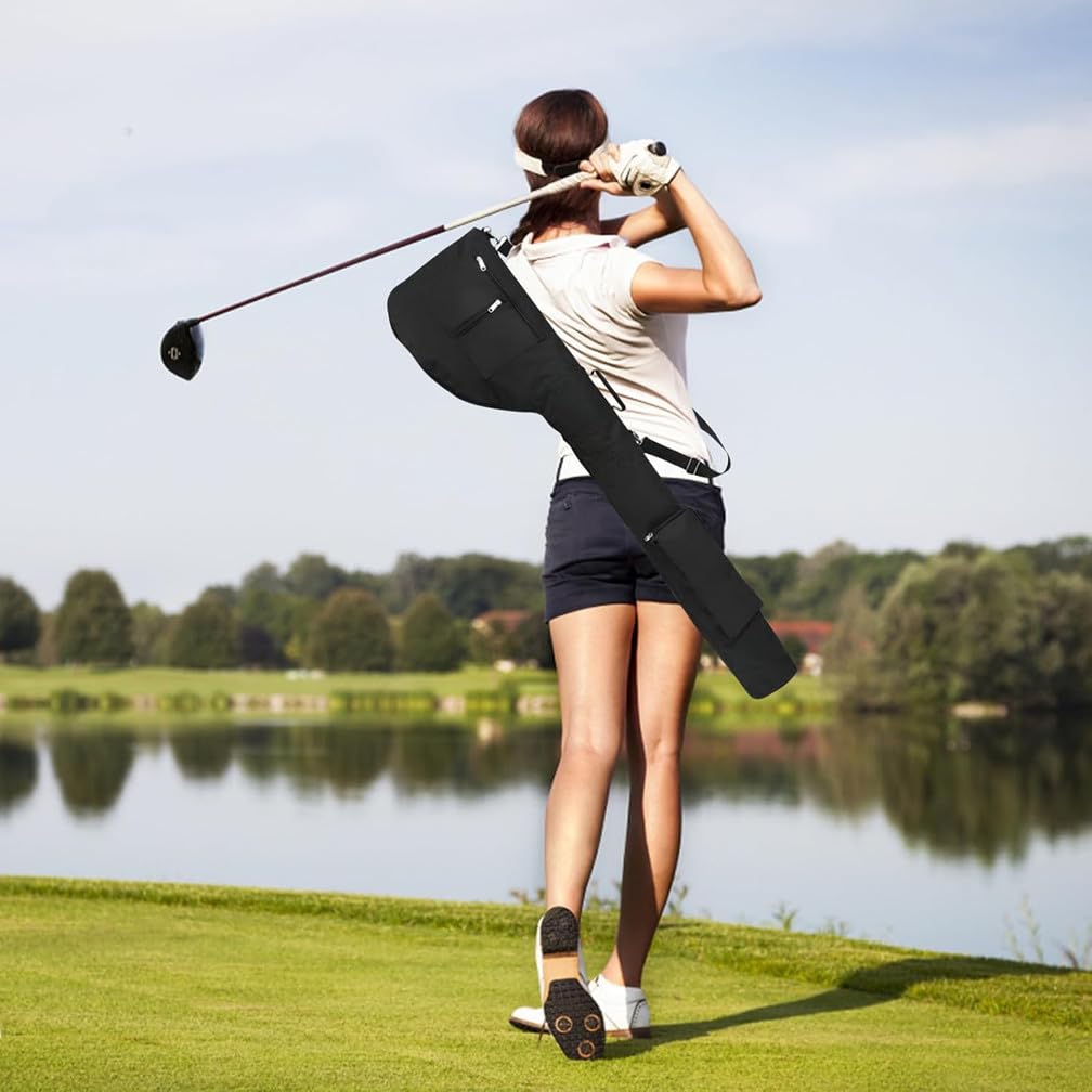 Borsa da golf portatile in nylon, leggera, per il trasporto della domenica, morbida, pieghevole, per mazze da golf, viaggi, borsa da golf impermeabile per donna, uomo