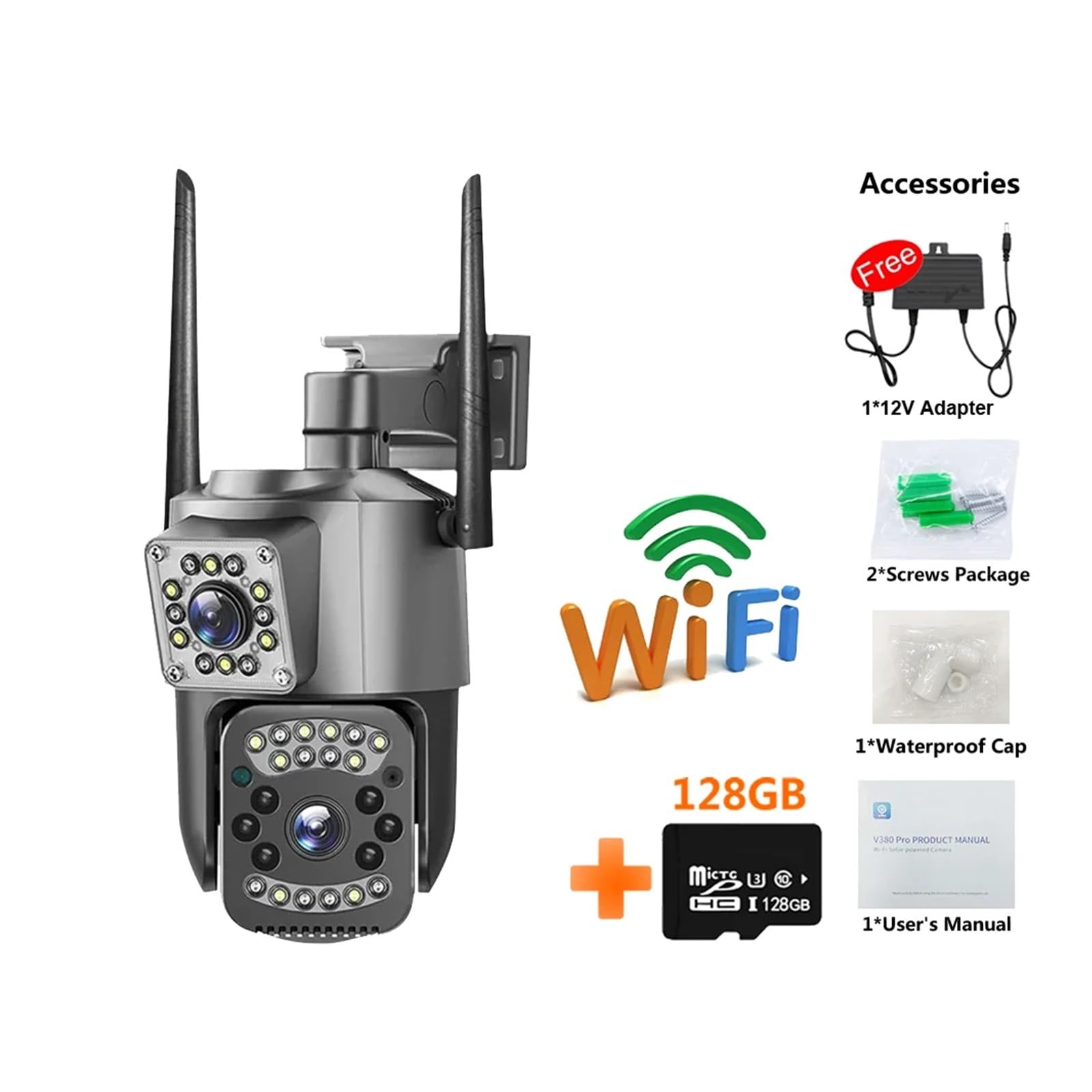 Telecamera di sicurezza esterna 4K 4MP 4G SIM