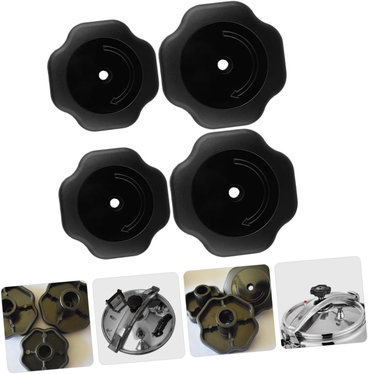 Zerodeko 4Pcs Pressure Cooker Cover Knobs High Temperature Resistant Plastic Replacement Pot Lid Handles for Safe and Use Compatible with Aperture Cookware