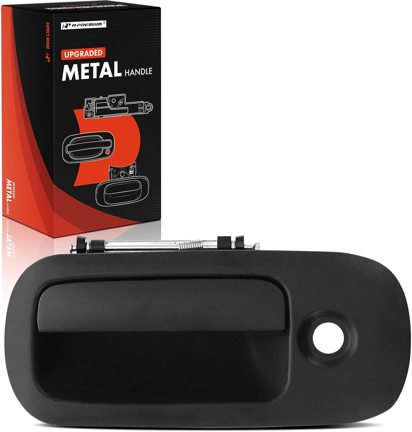 A-Premium Front Left Driver Side Upgraded Metal Exterior Door Handle with Keyhole Compatible with Chevy Express 1500 2010-2014, Express 2500 3500 2010-2023 & GMC Savana 1500 2500 3500, Textured Black