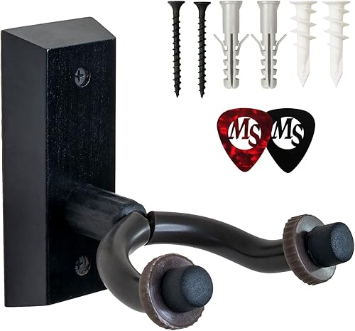Miniatura 6 de Mainstream Source Soporte de pared para colgar guitarra, soporte de pared con base acolchada y base de madera grande, ideal para guitarras