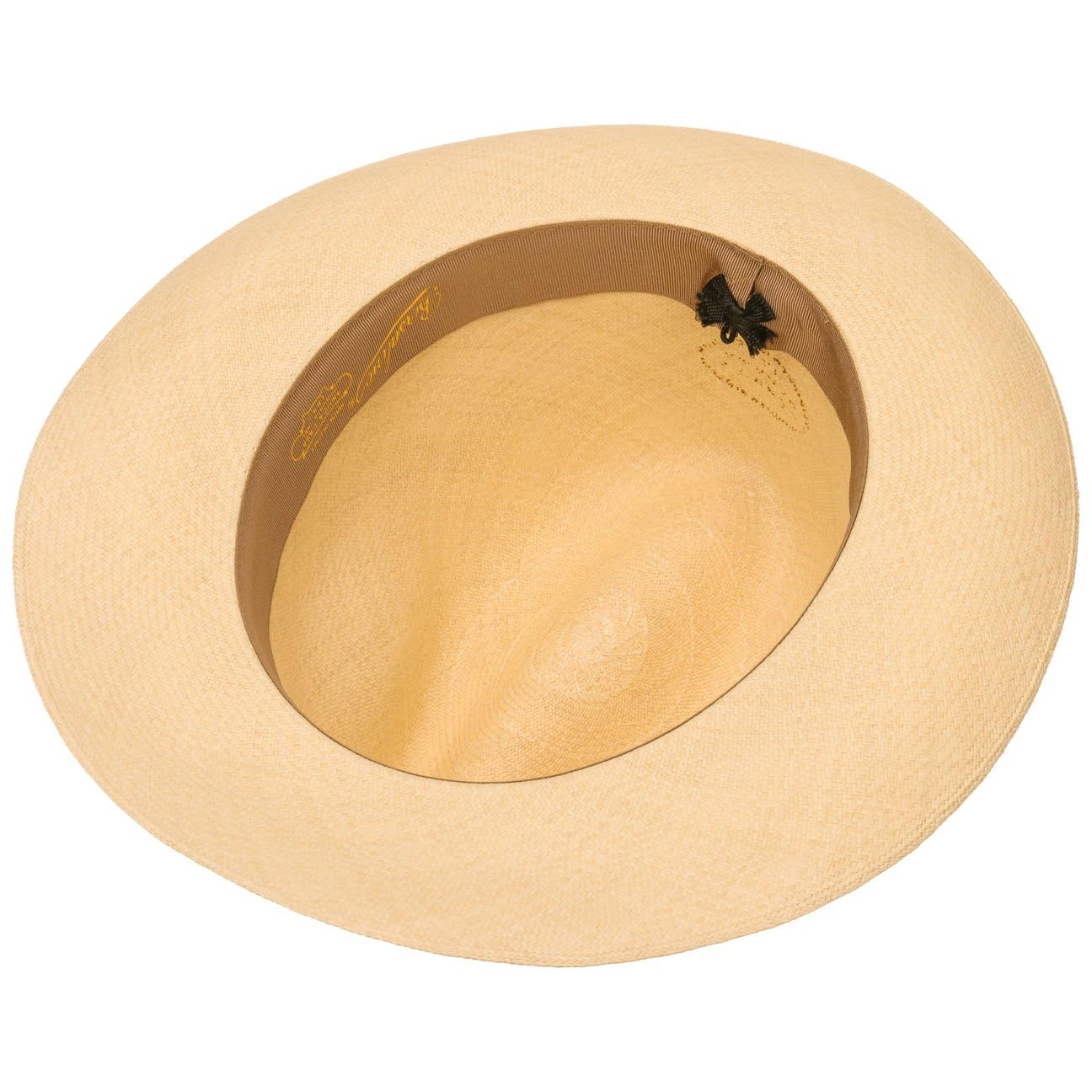 Borsalino Sombrero Bogart Panamá Premium Hombre - Made in Italy de Sol Paja con Banda Grosgrain Primavera/Verano Verano