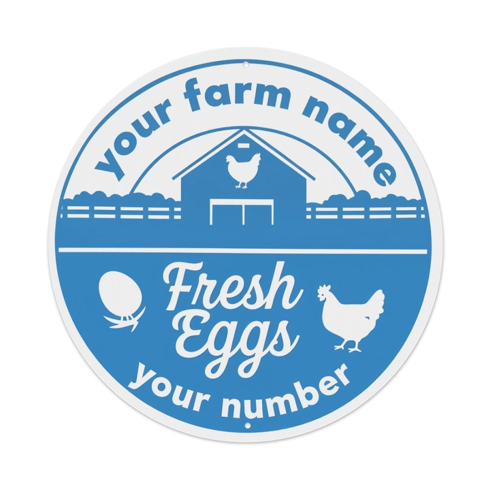 Farm House Chicken Egg Label Round Tin Sign Retro Metal Sign for Cafe Bar Pub Home Game Room Gym Club Wall Decoration Vintage Metal Poster 8x8 Inch