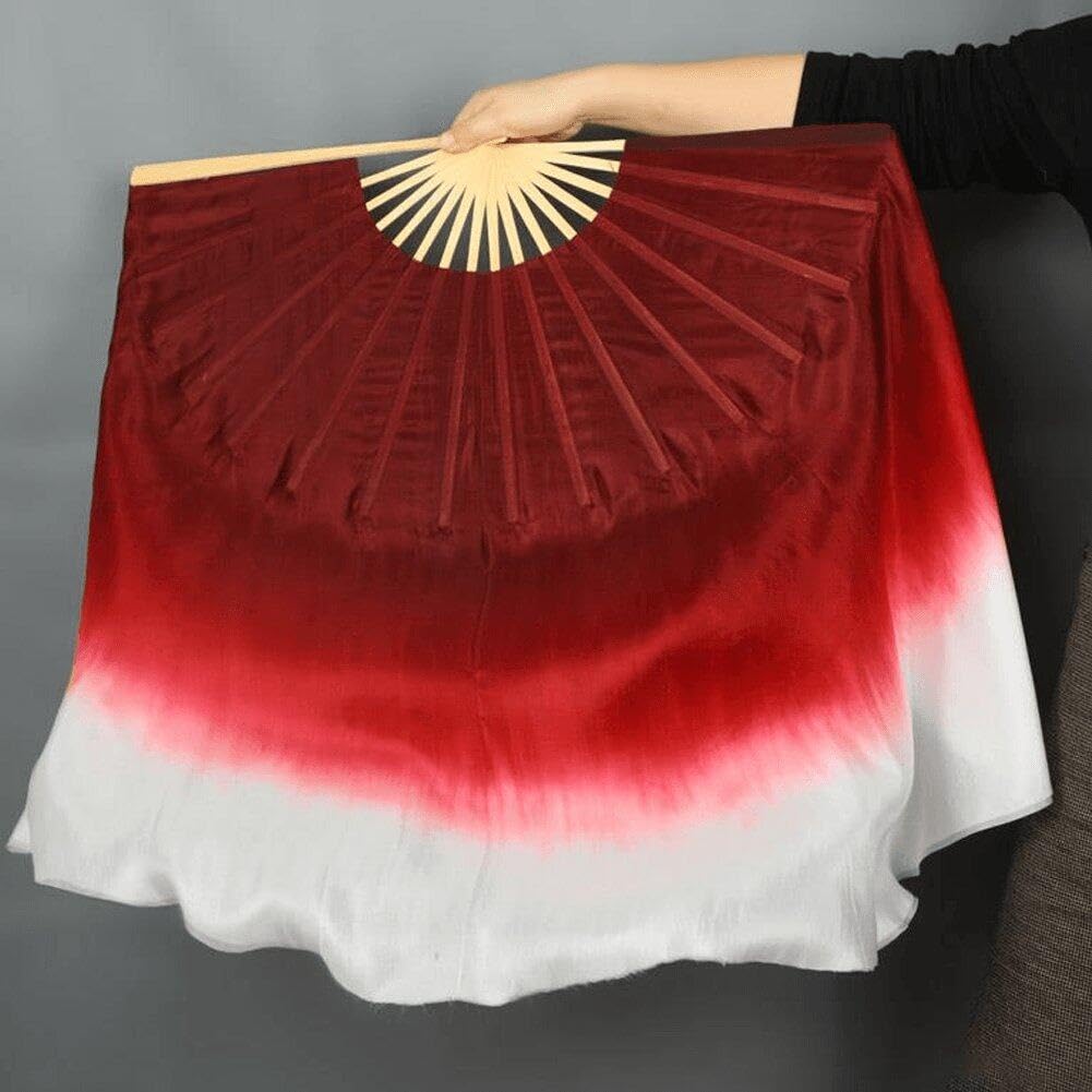 Ventagli di bambù di Danza del Ventre Fatti a Mano Ventagli Lunghi di bambù di Seta Danzanti per Spettacoli di Feste Costume Ballo per Donne con Ventaglio di Seta in Velo
