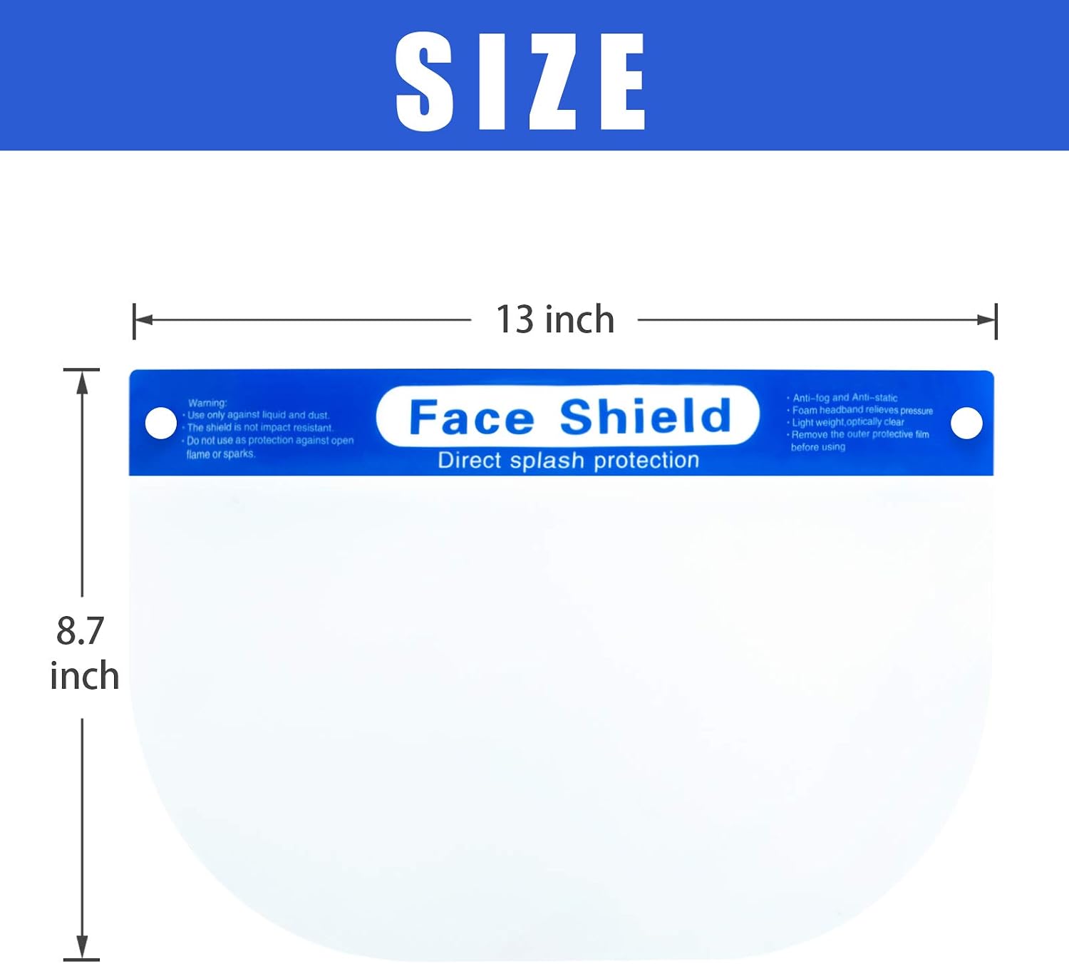 5 Pack Safety Face Shield with Lightweight Adjustable Transparent Shield, Reusable All-Round Protection Anti-Fog Face Mask