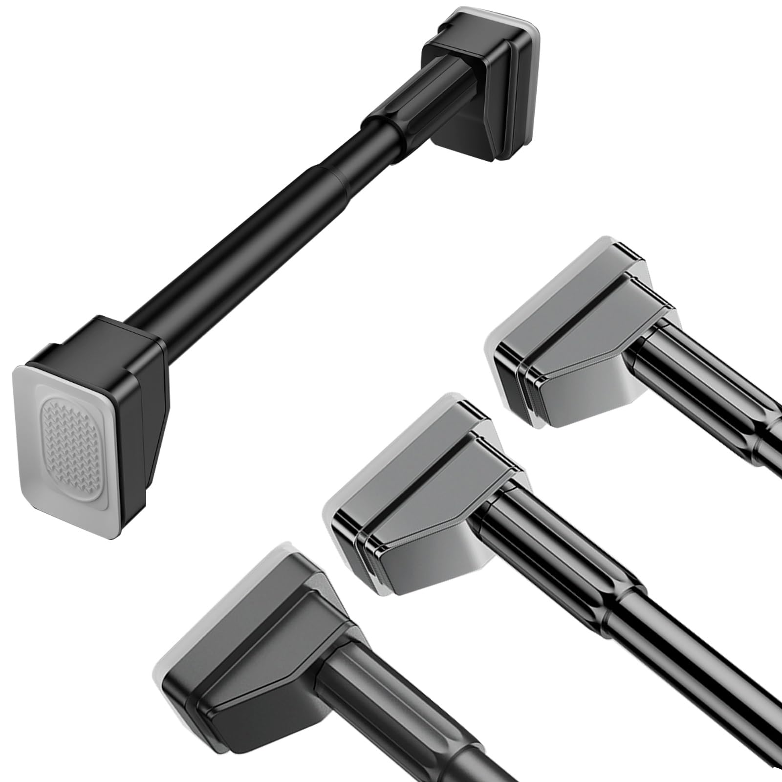 WQPMNYG Adjustable Tension Shower Curtain Rod, 40-500cm No Drill Space-Saving, Rustproof Extendable Shower Pole for Easy Installation - Black (110-190cm)